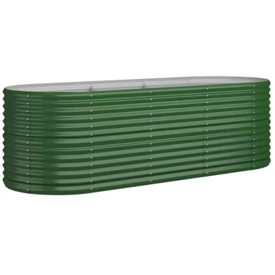 Image of vidaXL Garden Raised Bed Powder coated Steel 224x80x68 cm Green