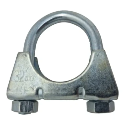 Image of 32mm Universal U Bolt Exhaust Clamps Heavy Duty Clamp &amp; Nuts (Pack of 2)