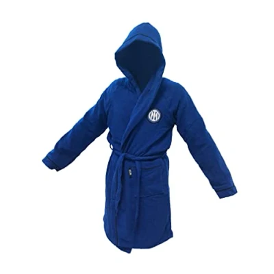 Image of Inter hermet Unisex_Adult Bathrobe in Microterry Bathrobe, Blue, 48