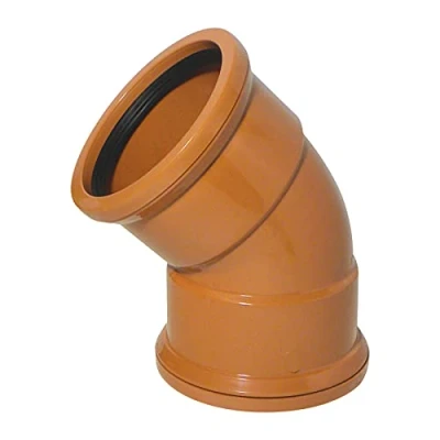 Image of 45 Bend (Double Socket) 110mm Underground Drainage Pipe Fittings Trap Gulley Socket Grid Coupler