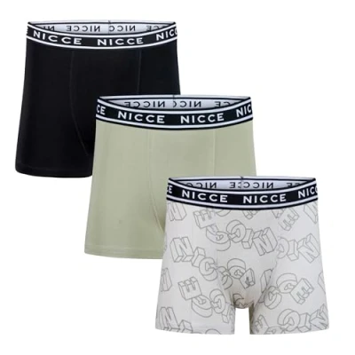 Image of Nicce Mens &#039;Wesson&#039; Soft Cotton Boxer Shorts, 3 Pack, XXL, Assorted