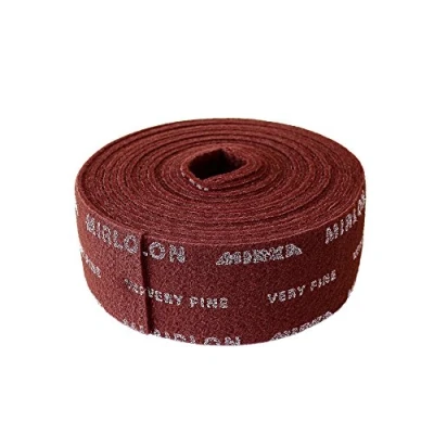 Image of Mirka 805BY001373R Mirlon Fibre Cloth 115mm x 10m 360 Grit Grain: Aluminium Oxide Bonding: Resin Backing: Non Woven Coating: Three Dimensional Maroon Pack contains 1 piece