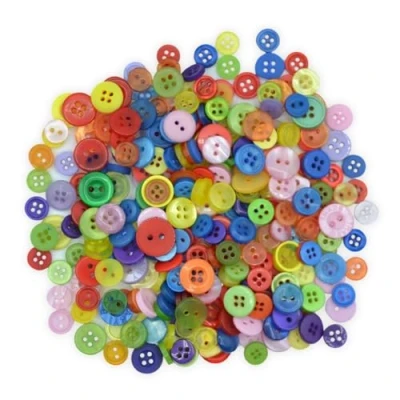 Image of celloexpress Tiny Rainbow Mix Mixed Sizes of Various Buttons for Sewing and Crafting (Pack 50g)