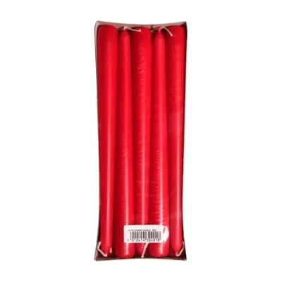 Image of Price&#039;s Candles Red Dinner 10 Pack Unscented Slow Burning Multi Purpose Smokeless