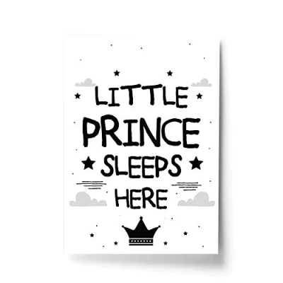 Image of RED OCEAN Boys Bedroom Sign Nursery Decoration Boy Print Prince Sleeps Here Decor Son Gift
