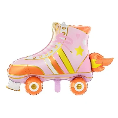 Image of Large Roller Skate Foil Party Balloon, Girls Skating Decoration, Retro Party, Childrens Birthday Decoration Balloon Helium Air