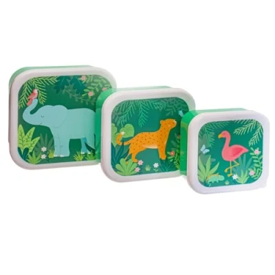 Image of Sass &amp; Belle Jungle Friends Lunch Boxes Set of 3