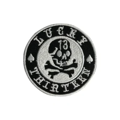 Image of Lucky 13 Bikers Patch Iron On Sew Embroidery Badge Country