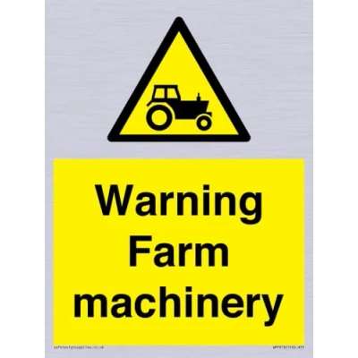 Image of Warning Farm machinery Sign 150x200mm A5P