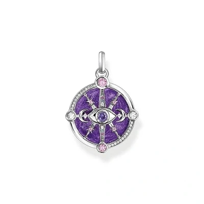 Image of Thomas Sabo Women Yellow Gold Plated Pendant with Planetary Ring and Various Stones 18K Plating, Cold Enamel, 925 Sterling Silver PE953 776 7