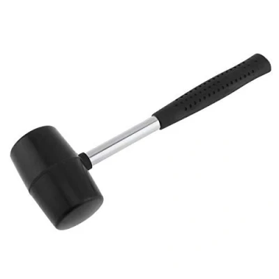 Image of OriGlam Black Rubber Mallet Hammer, Soft Face Hammer Deadhead Mallet, Anti Slip Stainless Steel Tube, Handle Head Grip for All Jobs DIY Hand Tool