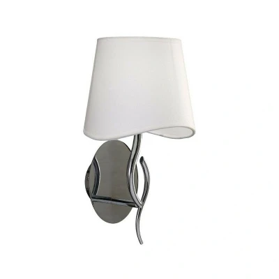 Image of Ninette Wall Lamp Switched 1 Light E14, Polished Chrome with Ivory White Shade