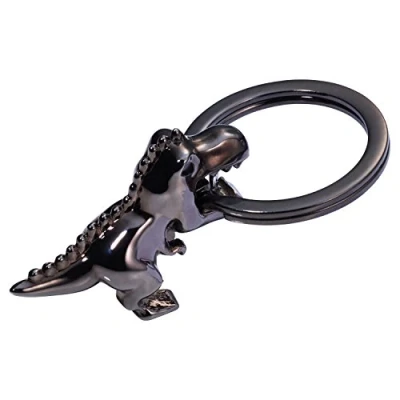 Image of TROIKA Dinosaur T Rex, K Tyrannosaurusrex Dino Keyring with Cast Metal Black Chrome, black, 4.5 cm, Modern