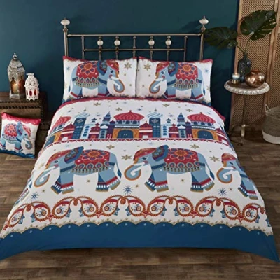 Image of Rapport Home Arabian Nights Duvet Set, Polyester, Multi, 1 x King 230 220 cms 2 Pillow Case 50 75