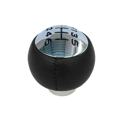 Image of Carrfan Leather Gear Knob 6 Speed Manual Transmission Replacement for Peugeot 307 308 3008 407 5008 807 Citroen C3 C4 C8