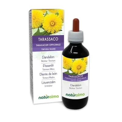 Image of Dandelion (Taraxacum officinale) Roots and Leaves Alcohol Free Mother Tincture Naturalma Liquid Extract Drops 200 ml Food Supplement Vegan