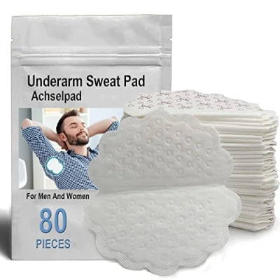 Image of Armpit Sweat Pads Disposable Underarm Antiperspirant Absorbent Odour Blocker Dress Shields, Fights Hyperhidrosis,For Men &amp; Women (80 Pads)