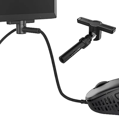 Image of Micro Bungee ES : Drag Free Wired Mouse Support Motion on your Desk Super compact size Attach it to monitor Get more space (Single Pack)