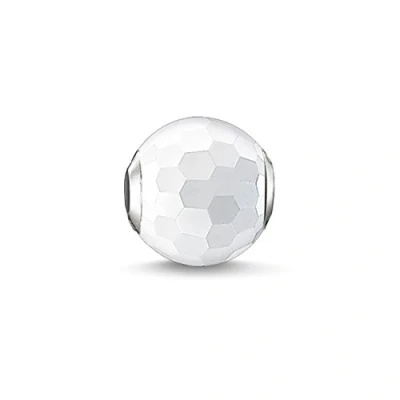 Image of Thomas Sabo Women Bead faceted white Agate Karma Beads 925 Sterling Silver K0126 130 14