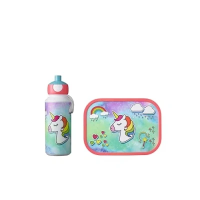 Image of Mepal Lunchset (School Cup &amp; Lunchbox) Campus Pop Up Unicorn