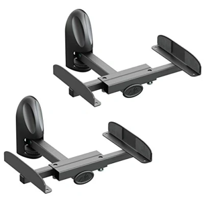 Image of mahara Black Universal speaker Mounts Pair of swivel &amp; tilt brackets Side clamping Max Weight 20Kg 130 20