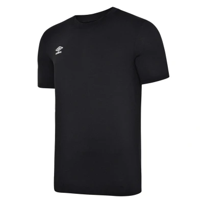 Image of Umbro Childrens Unisex Childrens/Kids Club Leisure T Shirt (Black/White) Cotton Size 11 12Y