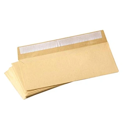 Image of [Pack of 50] DL Envelopes Manilla Plain 80gsm 220mm x 110mm Self Seal Office Letter Pack