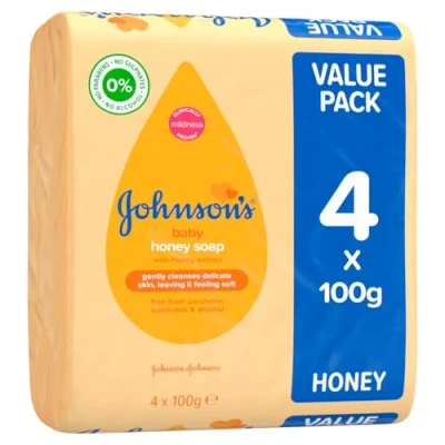 Image of Johnson&#039;s Baby Soap with Honey, 100 g, Pack of 4