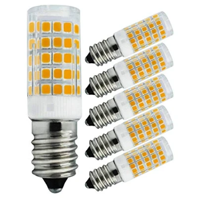 Image of MJIUZHOU E14 Led Light Bulbs Dimmable 4W Equivalent to 40W 30W Halogen 470 Lumen 220V 230V Warm White 3000k 360 Beam Angle Energy Saving Cooker Hood Base Bulb Pack of 5