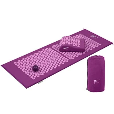 Image of Fitem XL Acupressure Kit Mat + Cushion Massage Ball Relieves Back and Neck Pain Sciatica Muscle Relaxation Acupuncture Post Sport Recovery