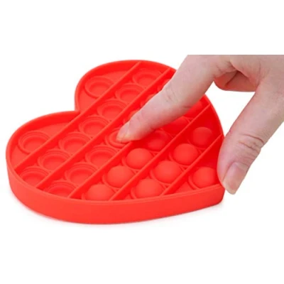 Image of Toyland® Push Bubble Pop Sensory Fidget Toy Lots To Choose From (Red Heart)