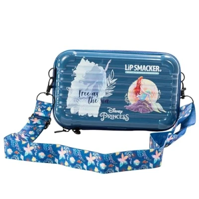 Image of Lip Smacker Ariel Travel Ready Beauty Case, All in One Make up Giftset Including Shimmer Creamy Palettes, Lipsticks and Nail Polishes for your Kids&#039; Princess Look On The Go, Accessories Included