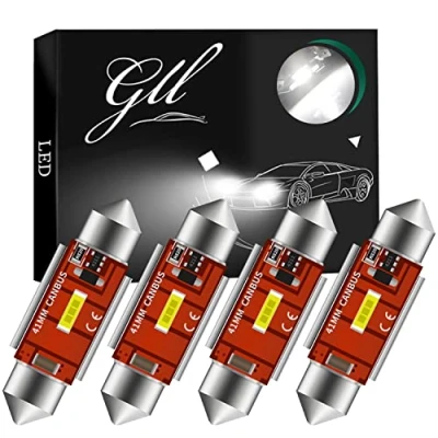 Image of GLL 41MM Festoon Bulbs C5W LED with 1860 1SMD 650 Lumens for Car Number Plate Lights DC 12/24V