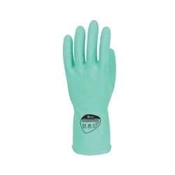 Image of Shield Rubber Household Gloves 0.33mm 30cm Pairs Medium Green Pack 12
