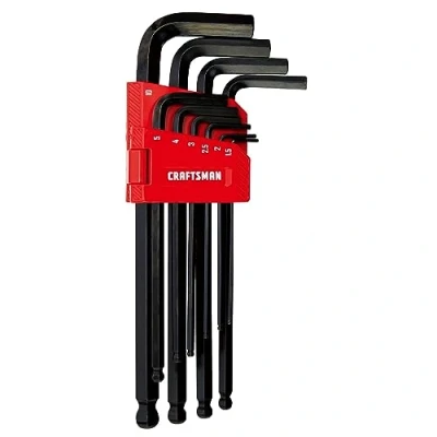 Image of CRAFTSMAN Hex Key Allen Wrench Set with Ball End, MM, 10 Piece (CMHT26029)