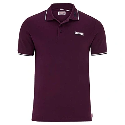 Image of Lonsdale London Men&#039;s Lion Slim Fit Polo Shirt, Men, 110629, Oxblood, XL