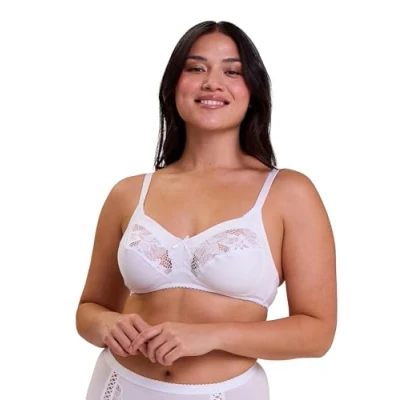 Image of Sans Complexe Women&#039;s Coton D&#039;arum Soutien Gorge Classique Armature Non Wired Bra, White (Blanc), 36B (Size: 80B)
