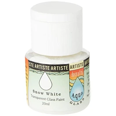Image of Artiste 20 ml Aquaglass Transparent Glass Paint, Snow White