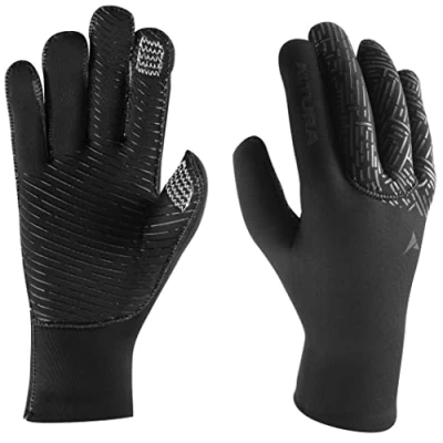 Image of Altura Thermostretch Neoprene Windproof Unisex Gloves Black/Grey, Medium/Bicycle Cycling Cycle Mountain Road Bike Commute Full Finger Mitten Ride Mitt Insulated Thermal Winter Wind Chill Hand Wear