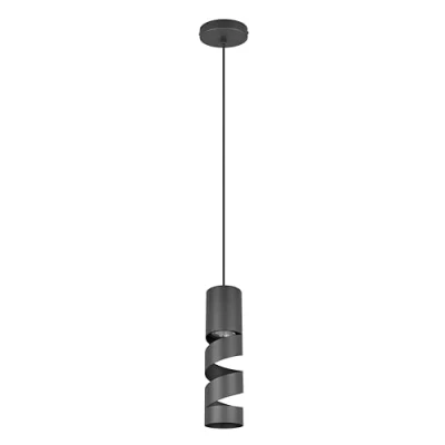 Image of Trio Lighting Stream pendant light, black, Ø 8 cm, metal, GU10
