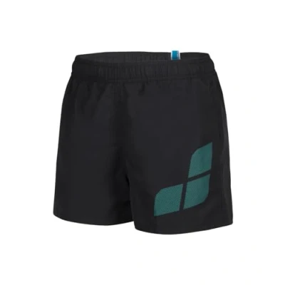 Image of Arena Boys Logo Beach Short, Asphalt Water, 10 11 Years EU