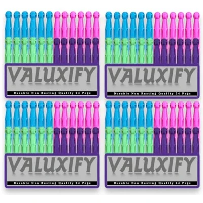 Image of 96x Plastic Dolly Pegs for Washing Line Heavy Duty Clothes Strong