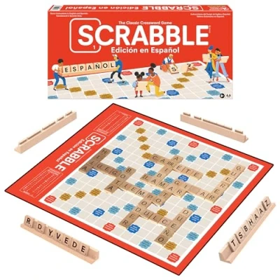 Image of Scrabble Edicion En Espanol by Winning Moves Games USA, World&#039;s Most Famous Word Game Designed for The Spanish Language, 2 4 Players, Ages 8+