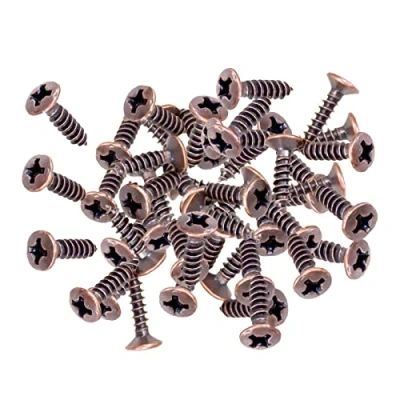 Image of sharprepublic 50Pcs Guitar Bass Pickguard Mounting Screws Scratch Plate for ST SQ Copper 3x12mm