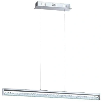 Image of Eglo Lighting Cardito Led Touch Operated Ceiling Pendant Bar Light Polished Chrome with Crystals, Glass