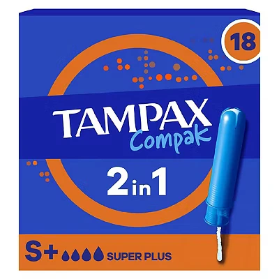 Image of Tampax Compak Super Plus Tampons Applicator 18X