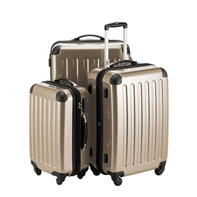 Image of HAUPTSTADTKOFFER Alex Set of 3 Hard side Luggages Trolley Suitces Expandable, (S, M &amp; L), champagne