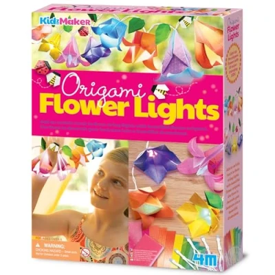 Image of 4M 404725 Origami Flower Lights Craft Kit, Multi Colour