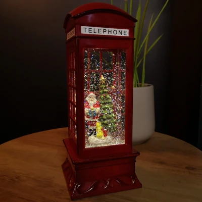 Image of 26cm Battery Operated Light up SnowSwirl Santa Speaking! Christmas Decoration with LEDs
