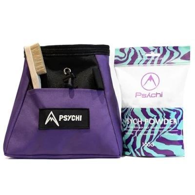 Image of Psychi OG Chalk Bucket Starter Pack Bundle for Rock Climbing Bouldering Gym (Purple)